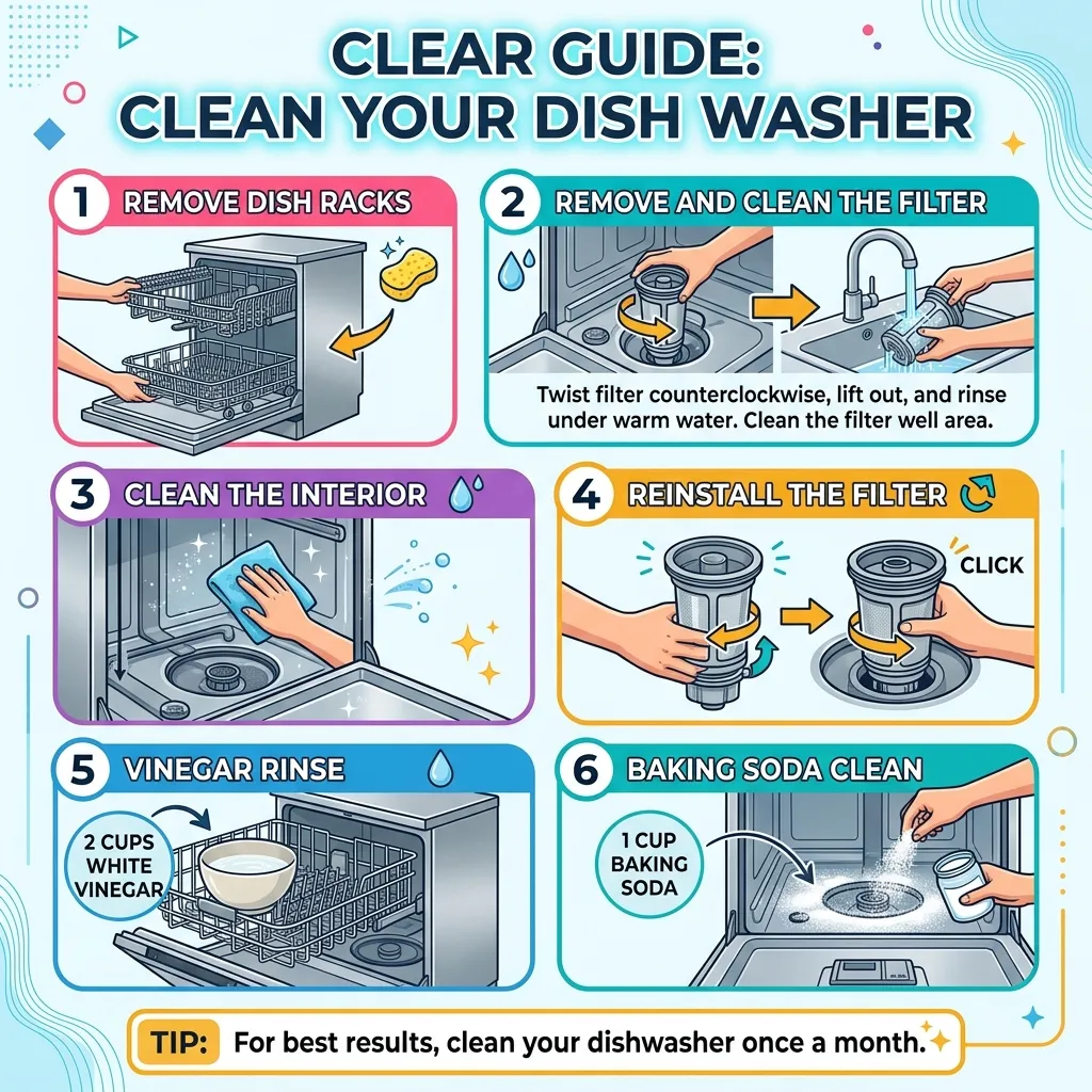 Clean Dishwasher Filter & System