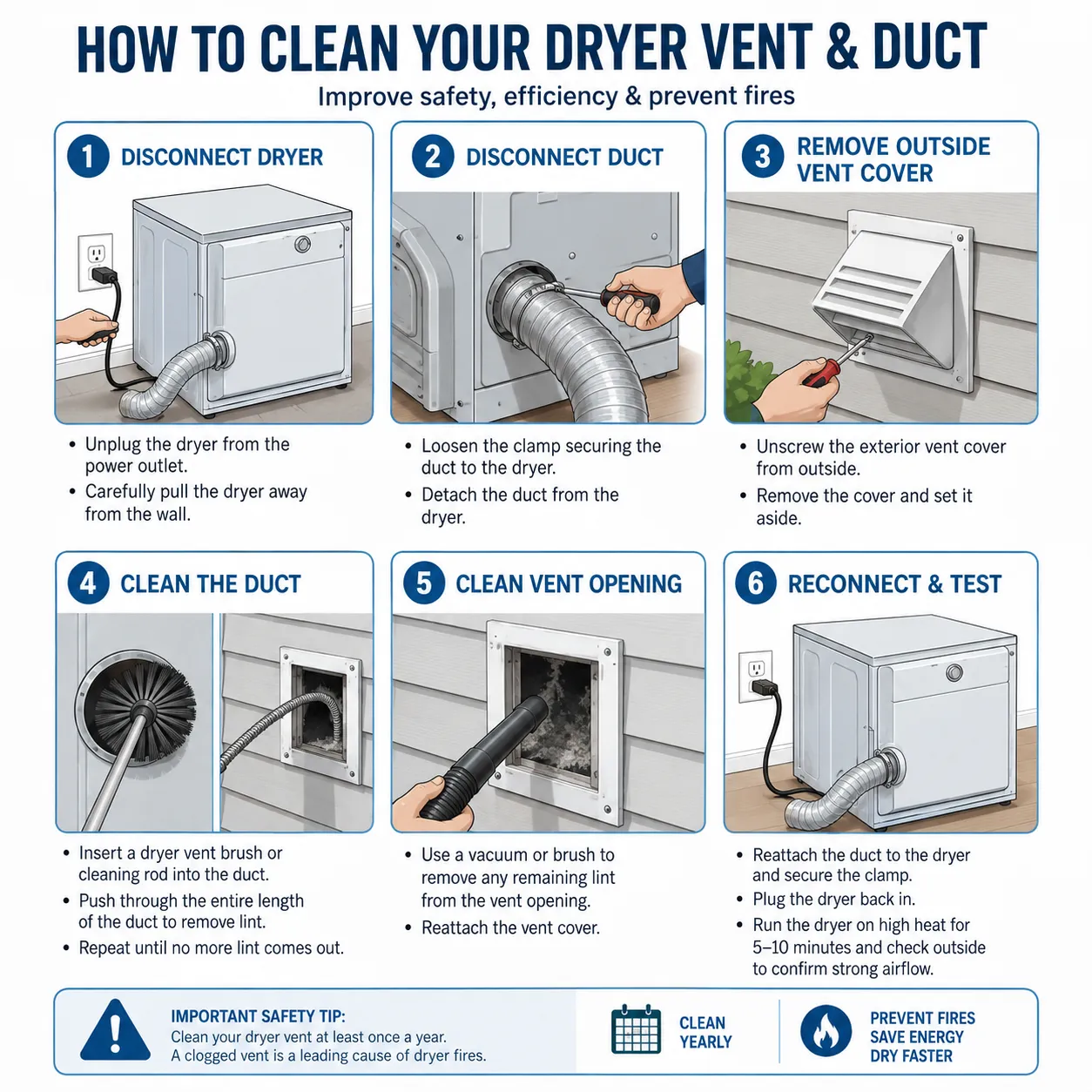 Clean Dryer Vent & Exhaust Duct