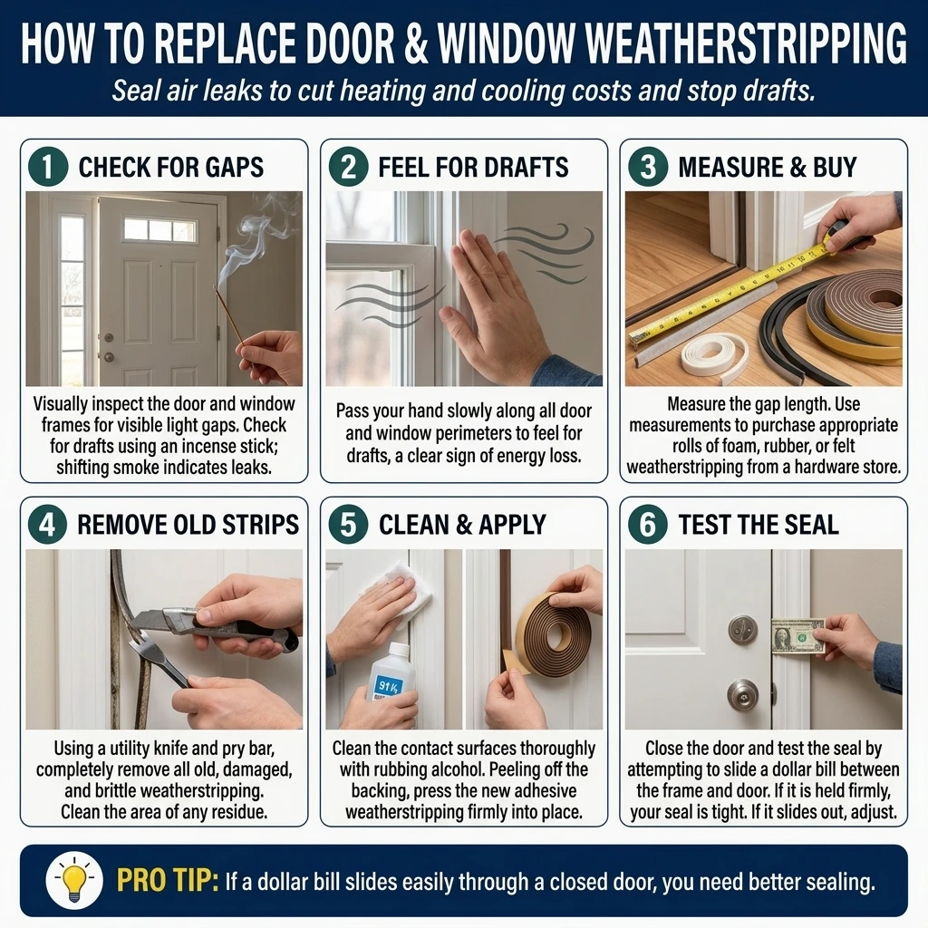 Inspect & Replace Door & Window Weatherstripping